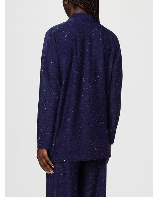 Kangra Blue Viscose Blend Cardigan With Sequins