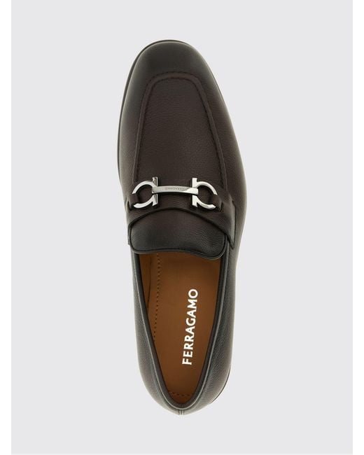 Ferragamo White Gancini Grained Leather Loafer for men