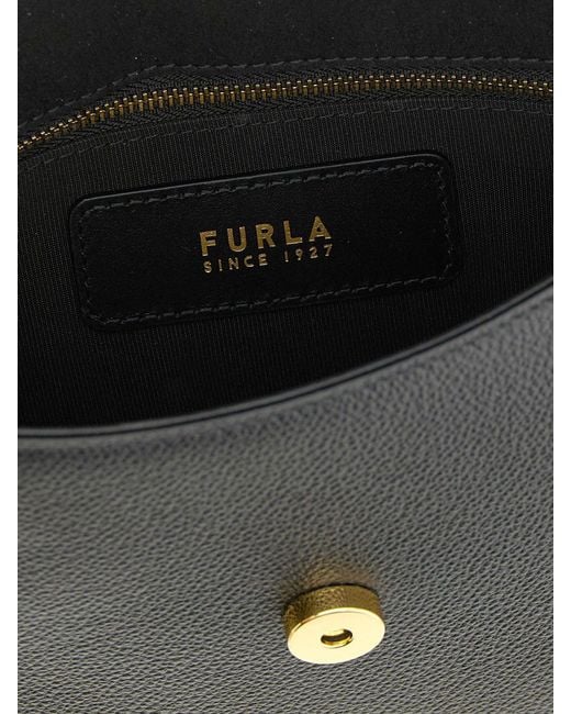 Furla Black Moonlight Calfskin Shoulder Bag