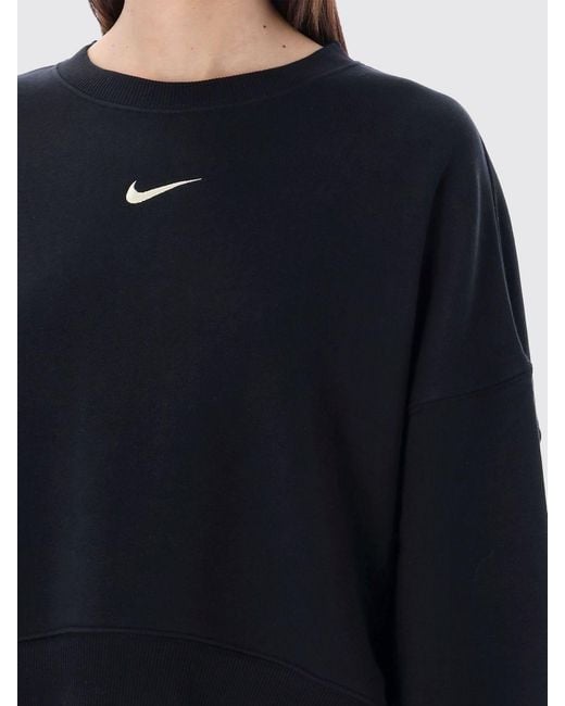 Nike Blue Cotton Crewneck Sweatshirt With Logo