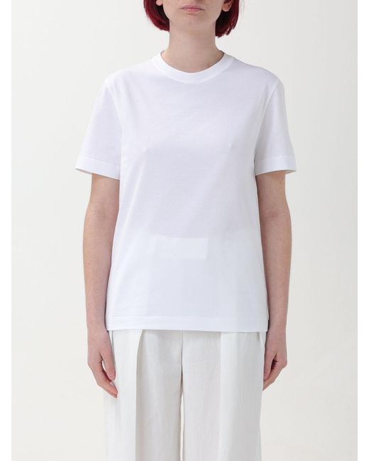 T-shirt in cotone con monile di Brunello Cucinelli in White