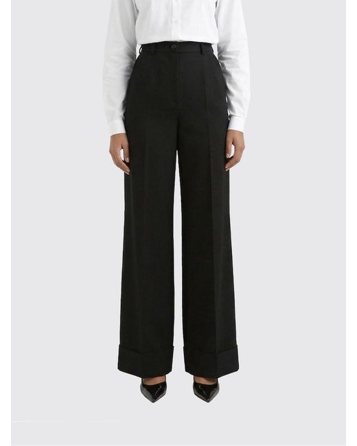 Dolce & Gabbana Black Dolce &Amp Gabbana Virgin Wool Tailored Trousers
