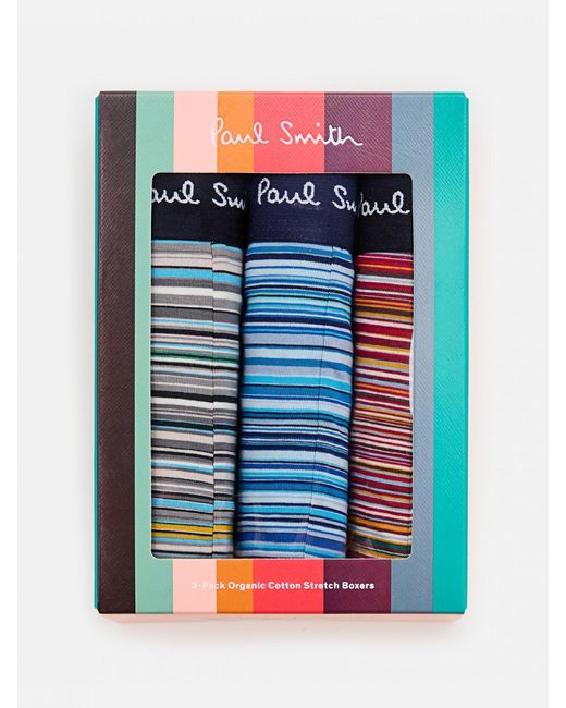 Paul Smith Blue Trunk 3 Pack Mix Sign for men