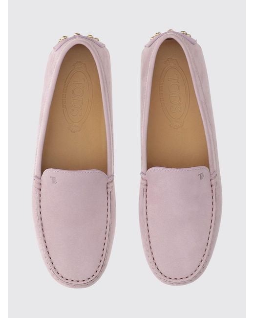 Tod's Pink Suede Driver Loafers