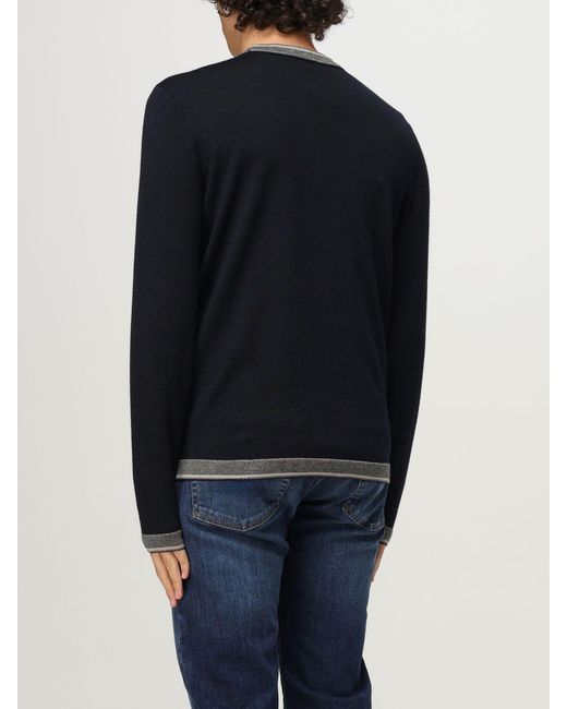 Emporio Armani Blue Wool Sweater With Logo for men