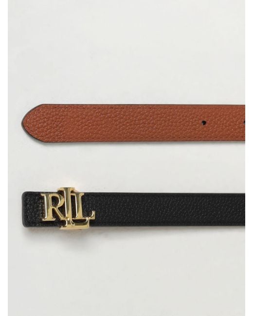 Cintura reversibile in pelle a grana di Lauren by Ralph Lauren in Brown