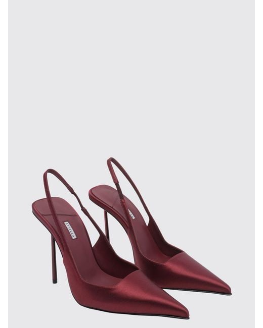 Le Silla Pink Amelia Satin Slingbacks With A High Stiletto Heel And Almond Toe