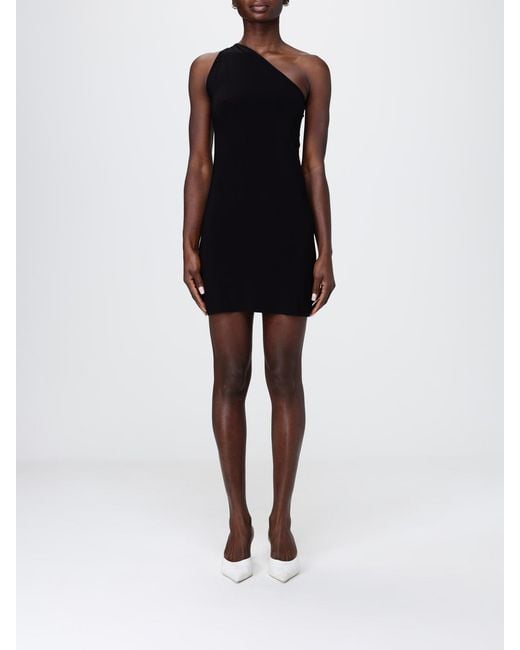 Norma Kamali Black One-Shoulder Jersey Dress