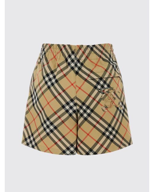 Burberry Natural Polyester Shorts With Vintage Check Pattern