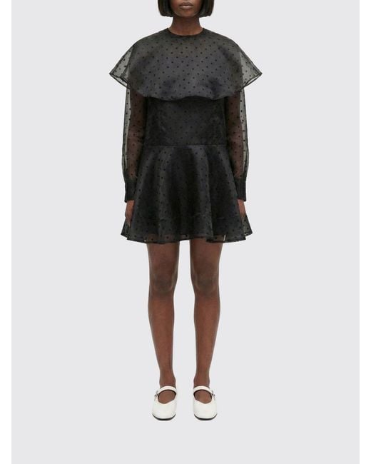 Ganni Black Polka Dot Tulle Dress