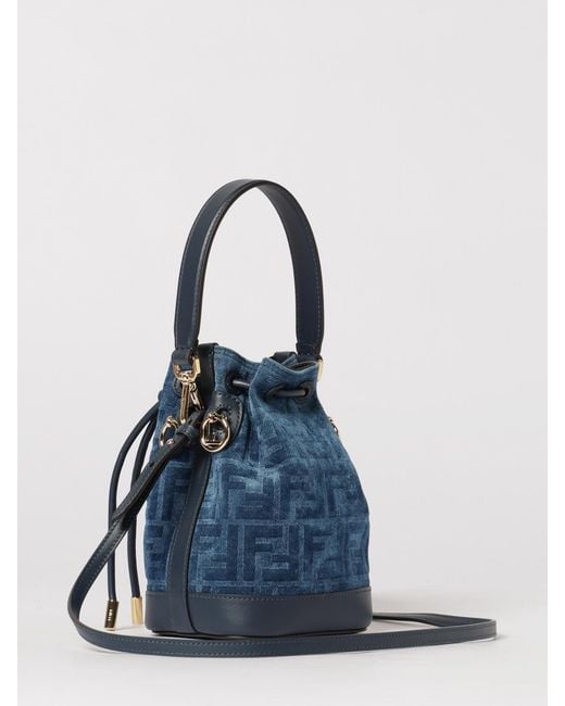 Fendi Blue Mini Mon Tresor Bag With Ff Monogram