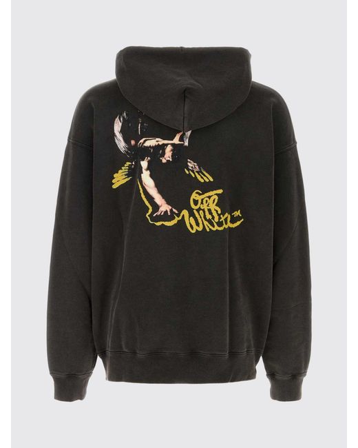 Off-White c/o Virgil Abloh Black Hooded Sweatshirt With Logo for men