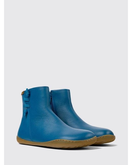 Camper Blue Flat Ankle Boot