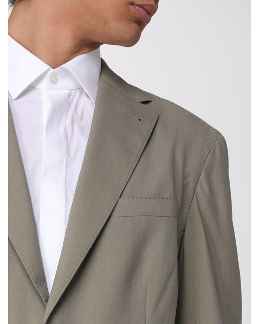 Corneliani Natural Silk And Wool Single-Breasted Blazer for men
