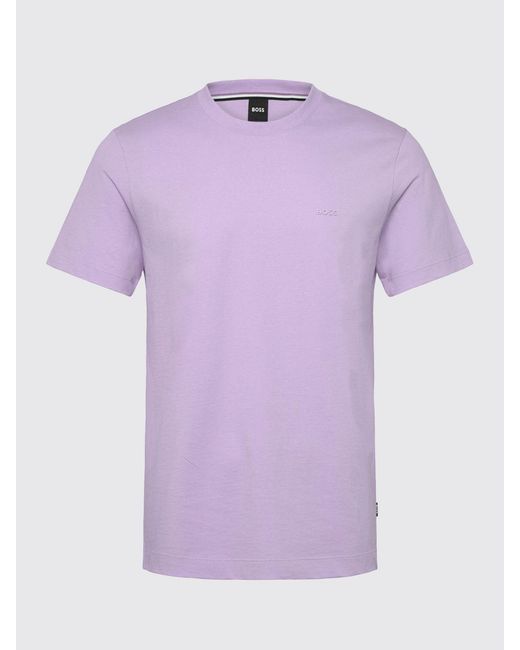 Boss Purple Cotton Jersey Basic T-Shirt for men