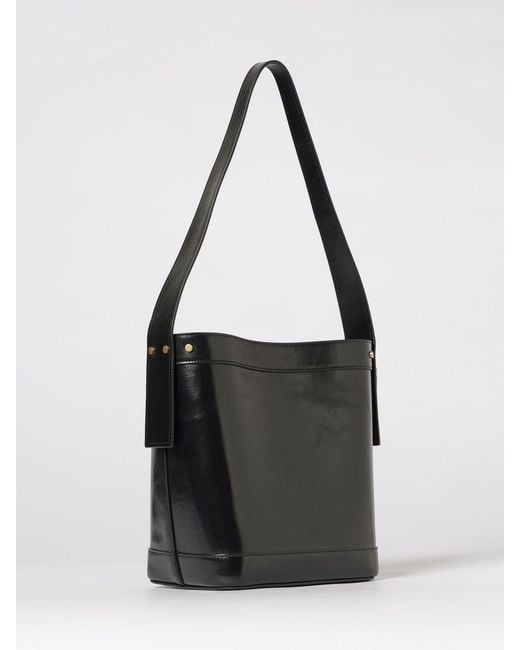 Versace Black Leather Pivot Bucket Bag