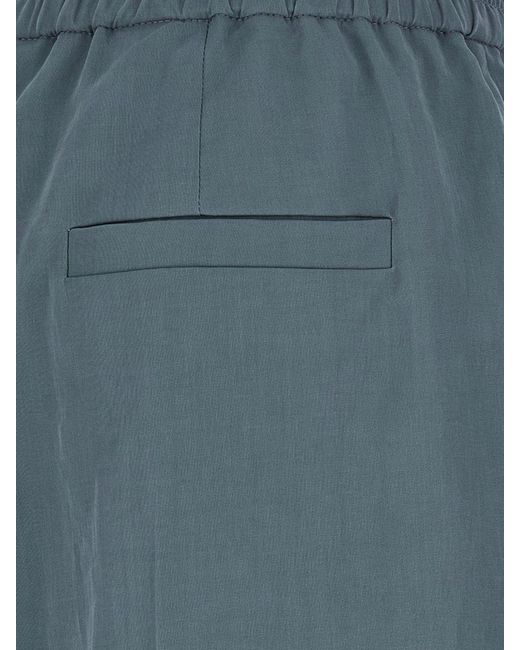 Brunello Cucinelli Blue Cotton Palazzo Trousers