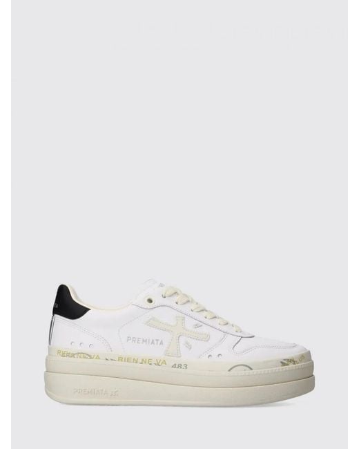 Premiata White Micol Suede Sneakers