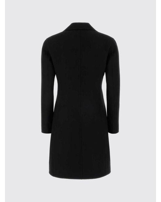 Jil Sander Black Knee-Length Single-Breasted Coat