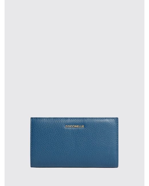 Coccinelle Blue Metallic Soft Hammered Leather Wallet