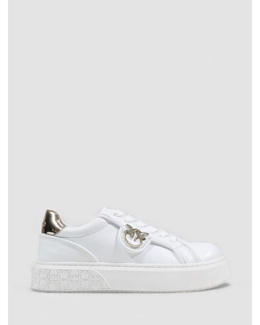 Pinko White Yoko 06 Leather Sneakers