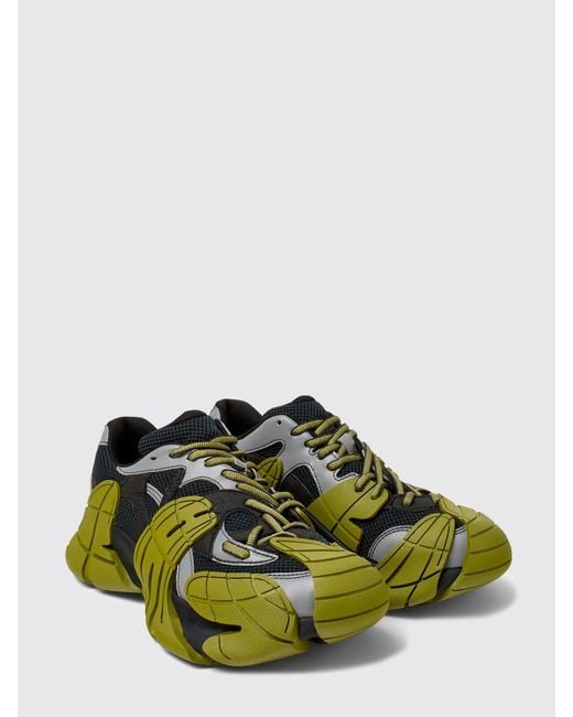 CAMPERLAB Green Tormenta Bicolour Mixed-Material Low-Top Trainers