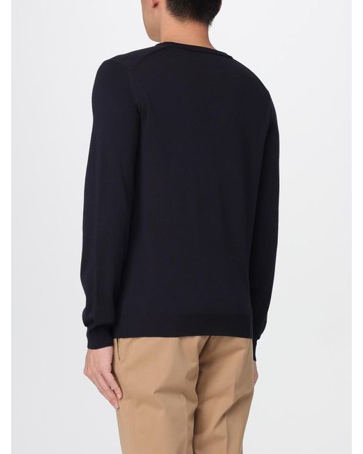 Zanone Blue Wool V-Neck Sweater for men