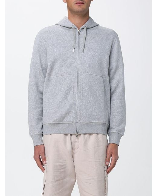 Brunello Cucinelli Gray Cashmere And Silk Zip Sweatshirt for men