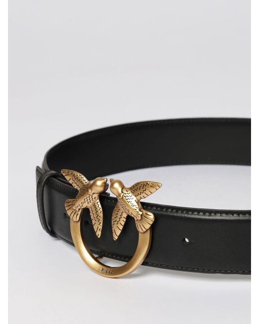 Pinko White Love Berry Leather Belt
