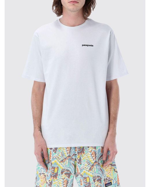 Patagonia White Recycled Cotton Logo T-Shirt for men