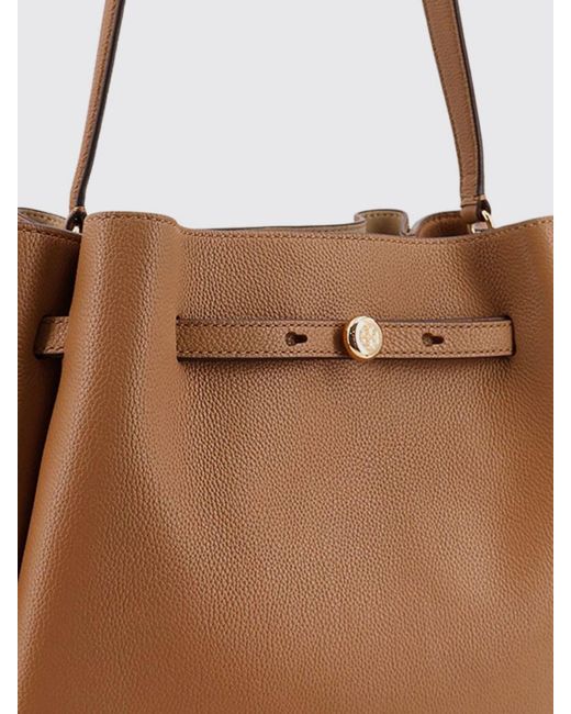 Tory Burch Brown Romy Grained Leather Bucket Bag