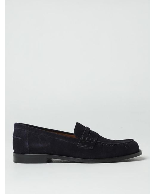 Emporio Armani Blue Suede Penny Loafers for men