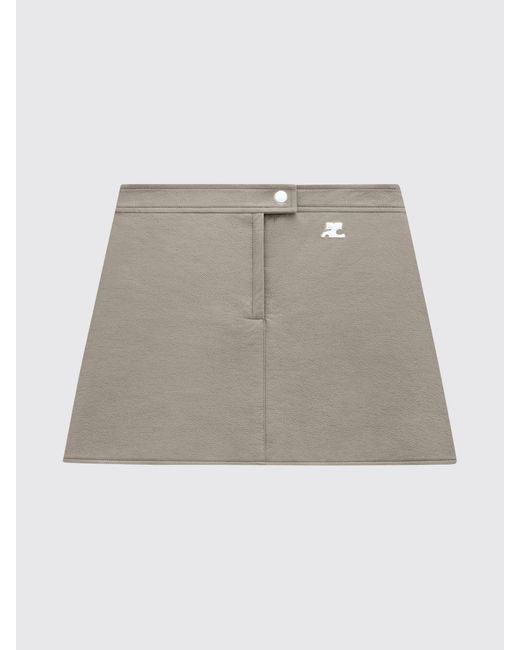 Courreges Gray CourrÈ Ges Coated Cotton Mini Skirt
