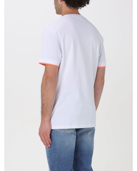 T-shirt in piquet con logo di Sun 68 in White da Uomo