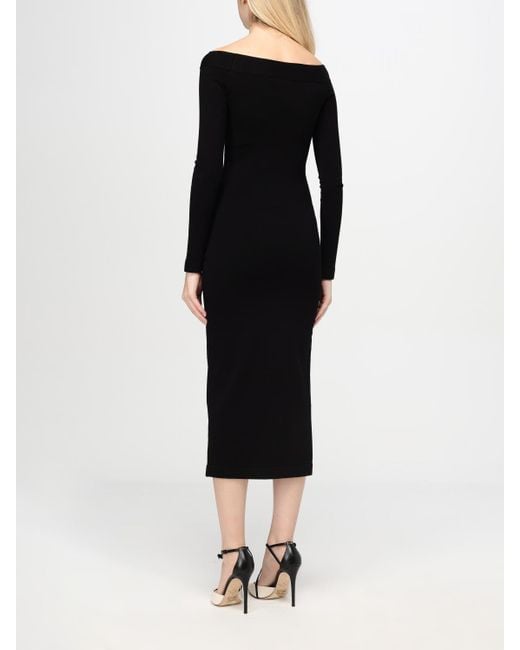 Knitted Dresses Elisabetta Franchi de color Black