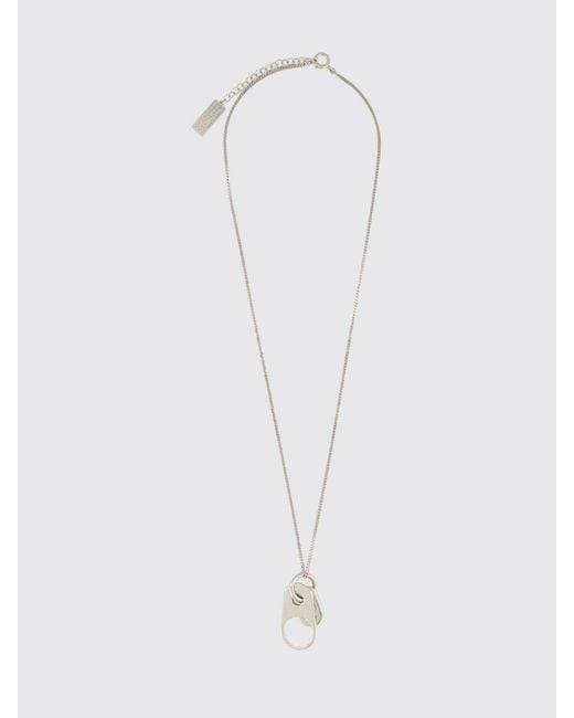 MM6 by Maison Margiela White Adjustable Charm Necklace for men