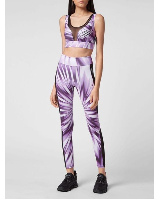 Philipp Plein Purple Cropped Sports Top