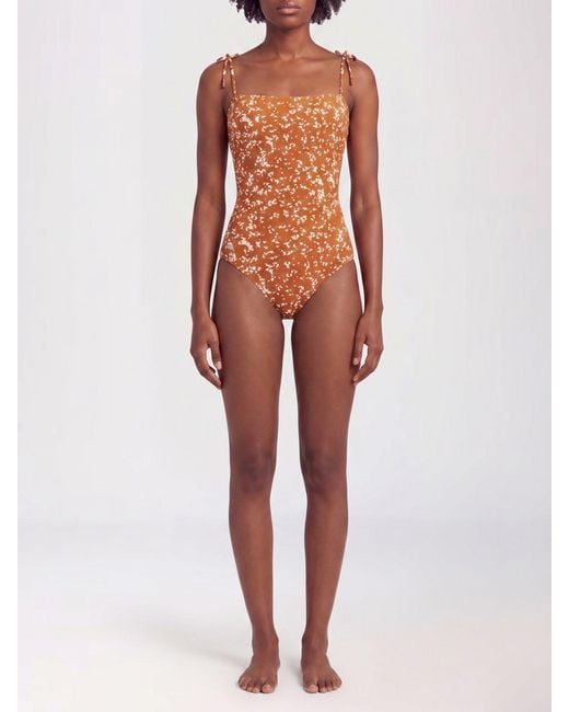 Kiton Red Printed Nylon One-Piece Swimsuit