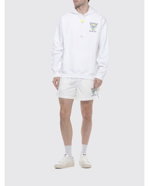 Casablanca White Technical Fabric Jogging Shorts for men