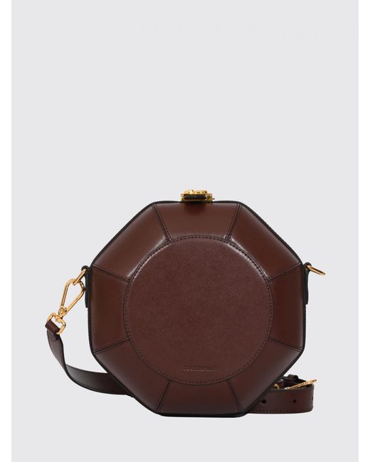 Coccinelle Brown Sewing Box Leather Shoulder Bag With Removable Handle