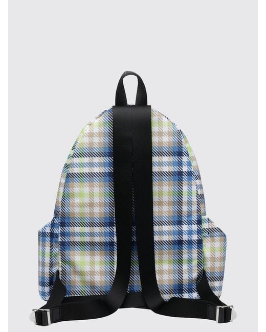 Vivienne Westwood Blue George Tartan Pattern Polyester Backpack With Applied Logo