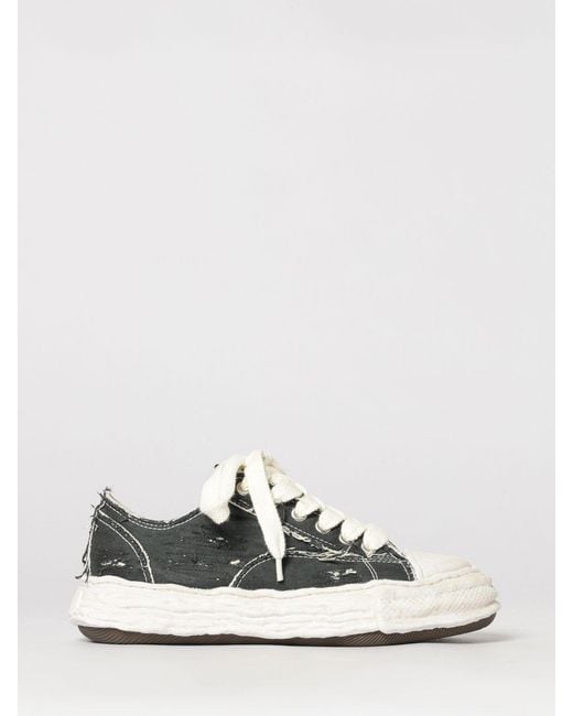 Maison Mihara Yasuhiro White Peterson Distressed Cotton Sneakers With Worn-Effect Sole for men