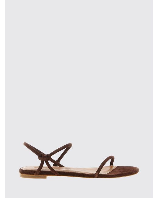 Staud White Laurel Wildledersandalen Mit Niedrigem Absatz Und Offener Zehenpartie