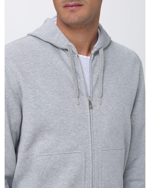 Brunello Cucinelli Gray Cashmere And Silk Zip Sweatshirt for men