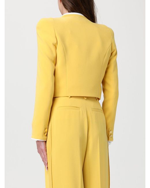 Elisabetta Franchi Yellow Polyester Blazer