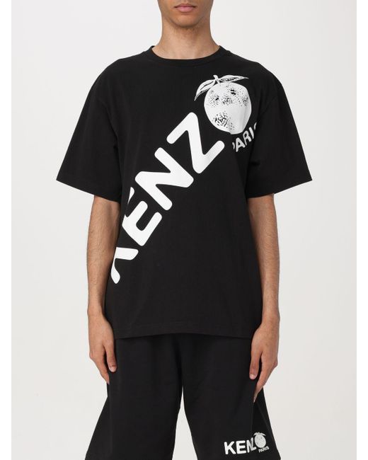 T-shirt in cotone con logo di KENZO in Black da Uomo
