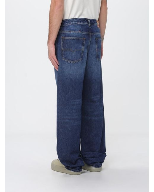 DIESEL Blue D-Macro Denim Wide Leg Jeans for men