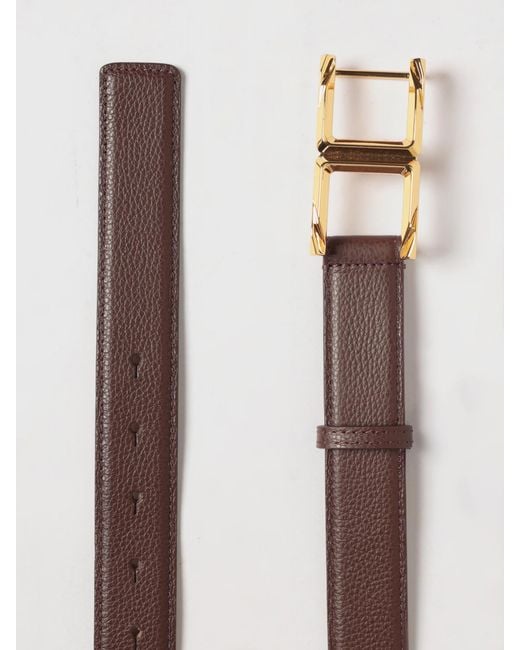 Elisabetta Franchi Brown Hammered Leather Belt