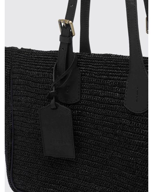 IBELIV Black Large Crochet Tote Bag
