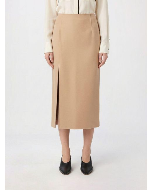 Sportmax Natural Virgin Wool Pencil Skirt